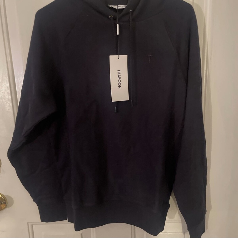 Thakoon Black Logo “T” Drawstring Hoodie Size Small NWT Revolve, Neiman Marcus